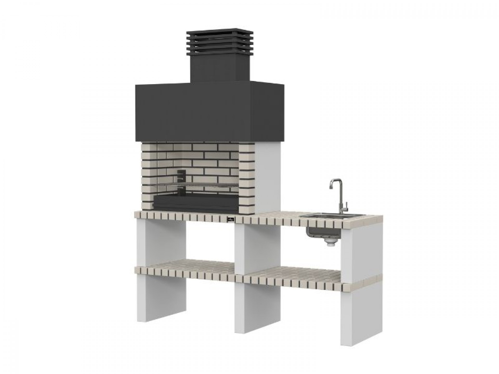 Churrasqueira Troia + Bancada + Lava Louça + Torne