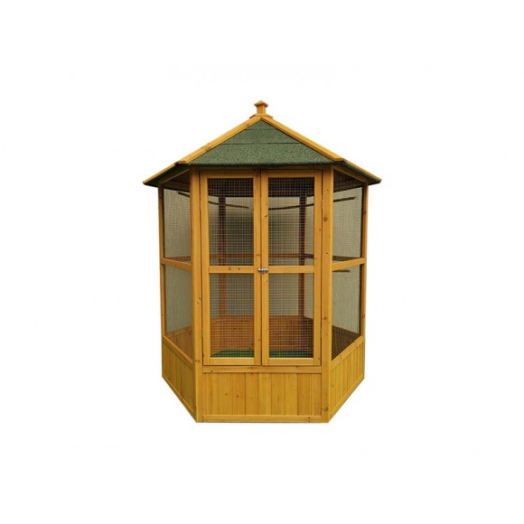 VIVEIRO MADEIRA HEXA 135X68,5X135 CM