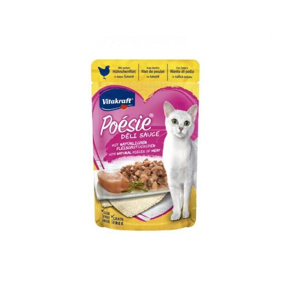 Alimento Hmido Gato Pedaos Frango 85 G POESIE
