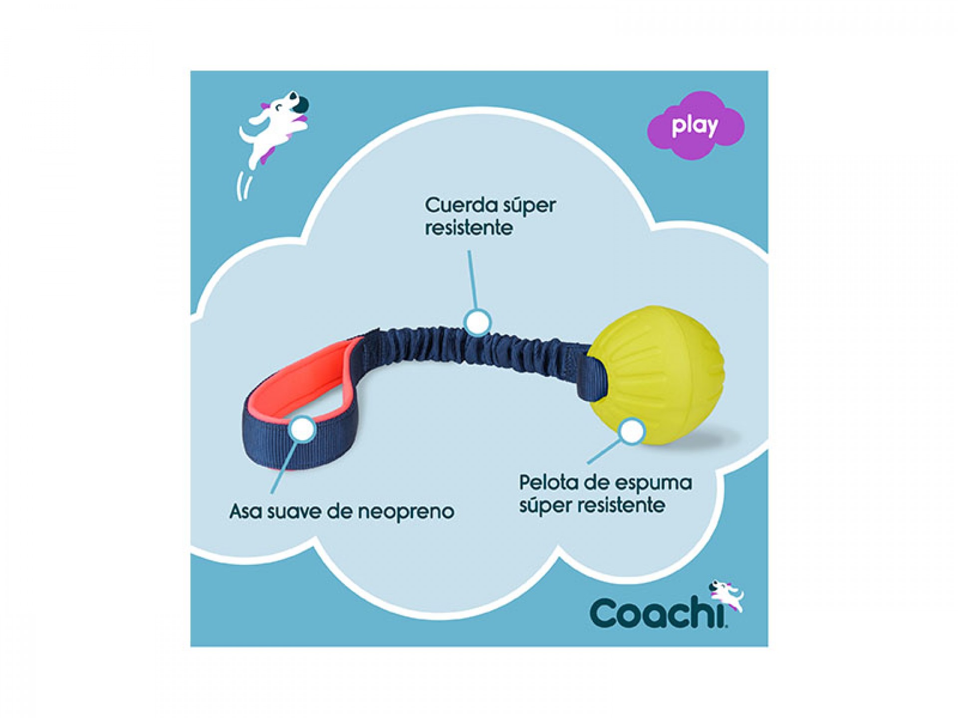 Bola Com Pega De Treino Para Cão COACHI