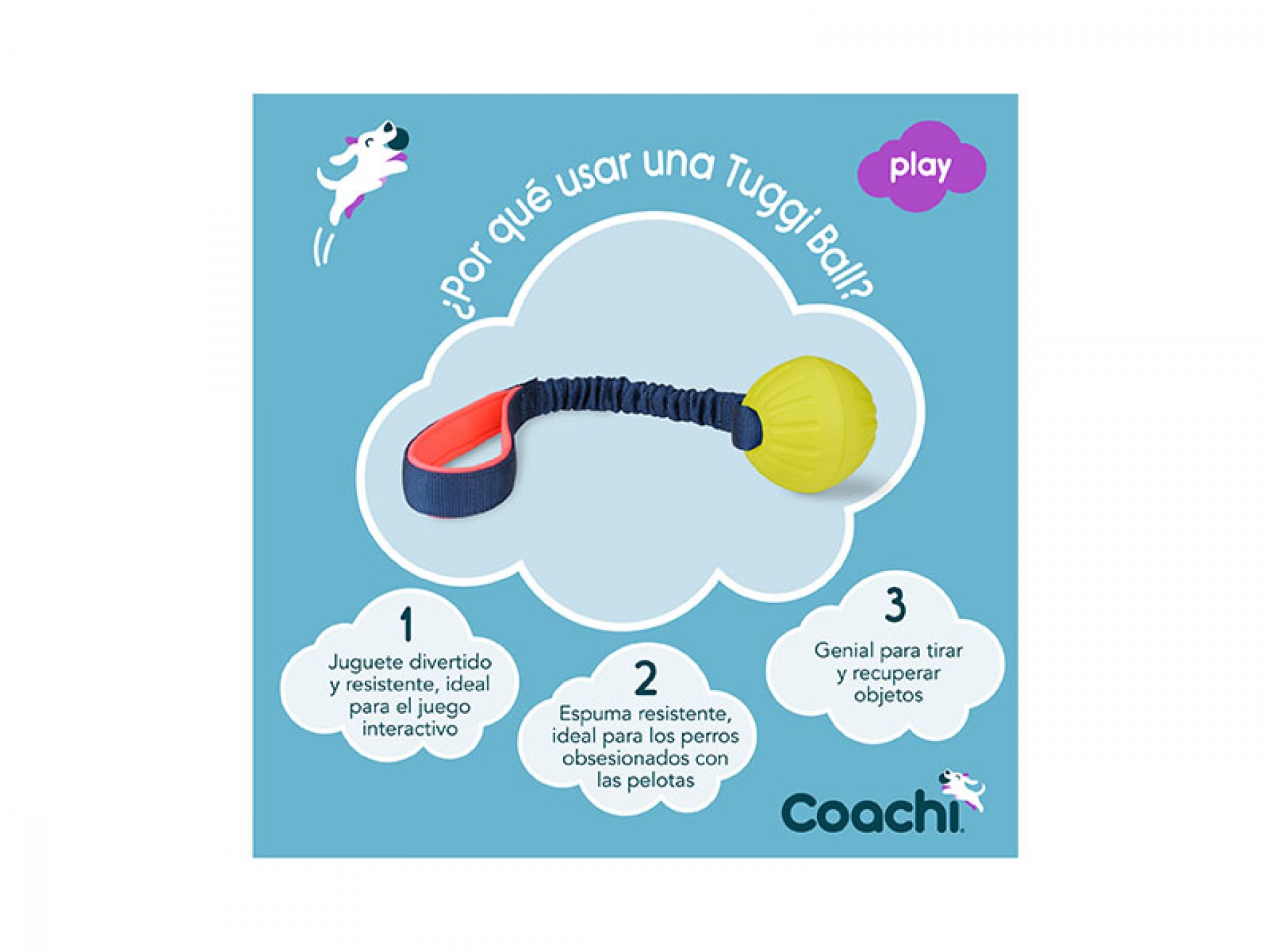 Bola Com Pega De Treino Para Cão COACHI