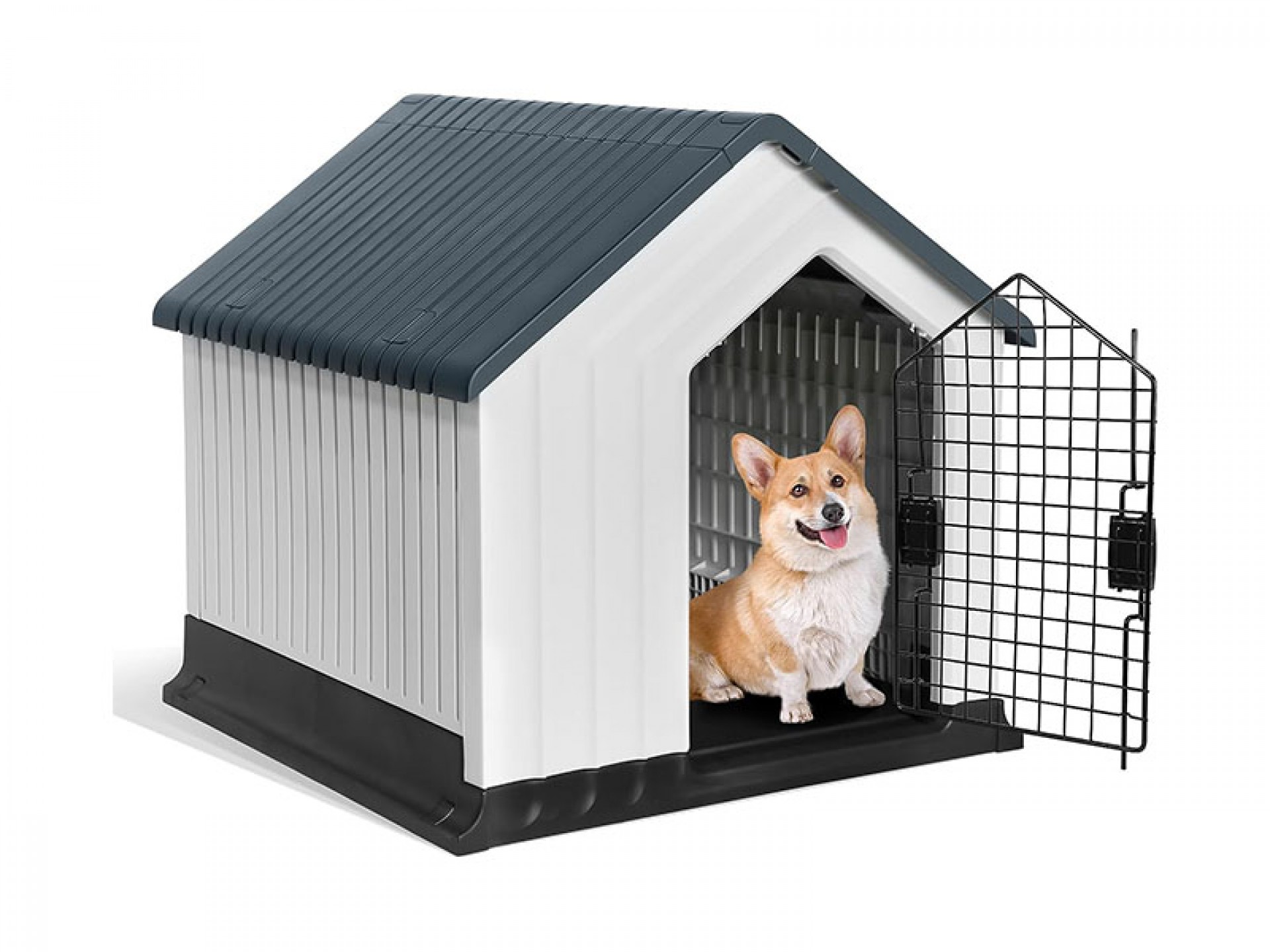 Casota Plástica Com Porta Cinza 96X96X95CM