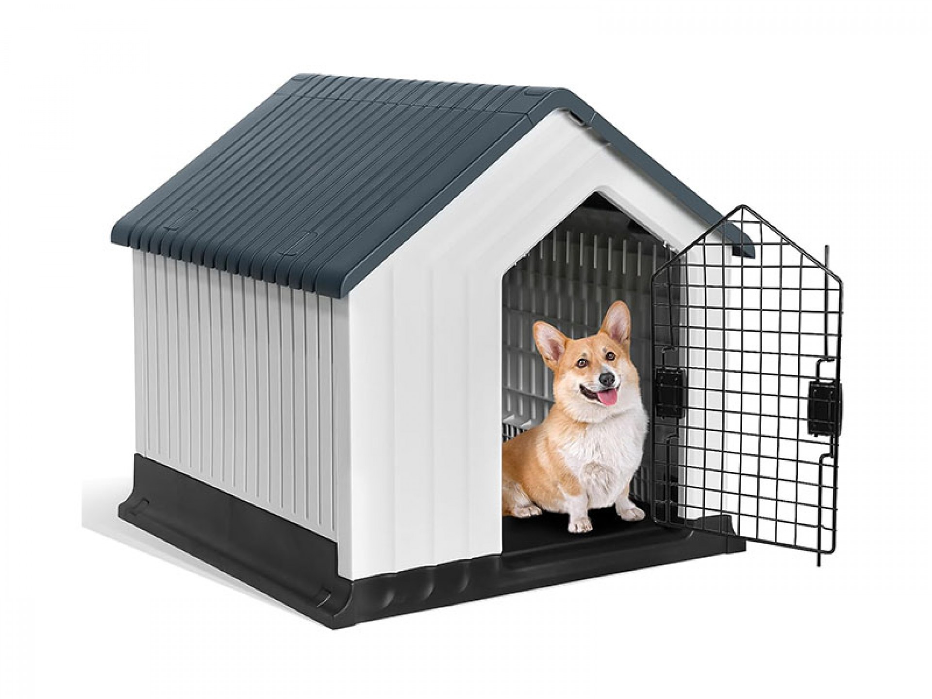 Casota Plástica Com Porta Cinza 62X62X61 CM