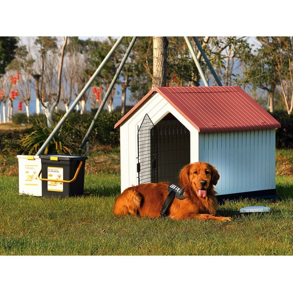 Casota Pl�stica Com Porta Vermelha 96X96X95 CM