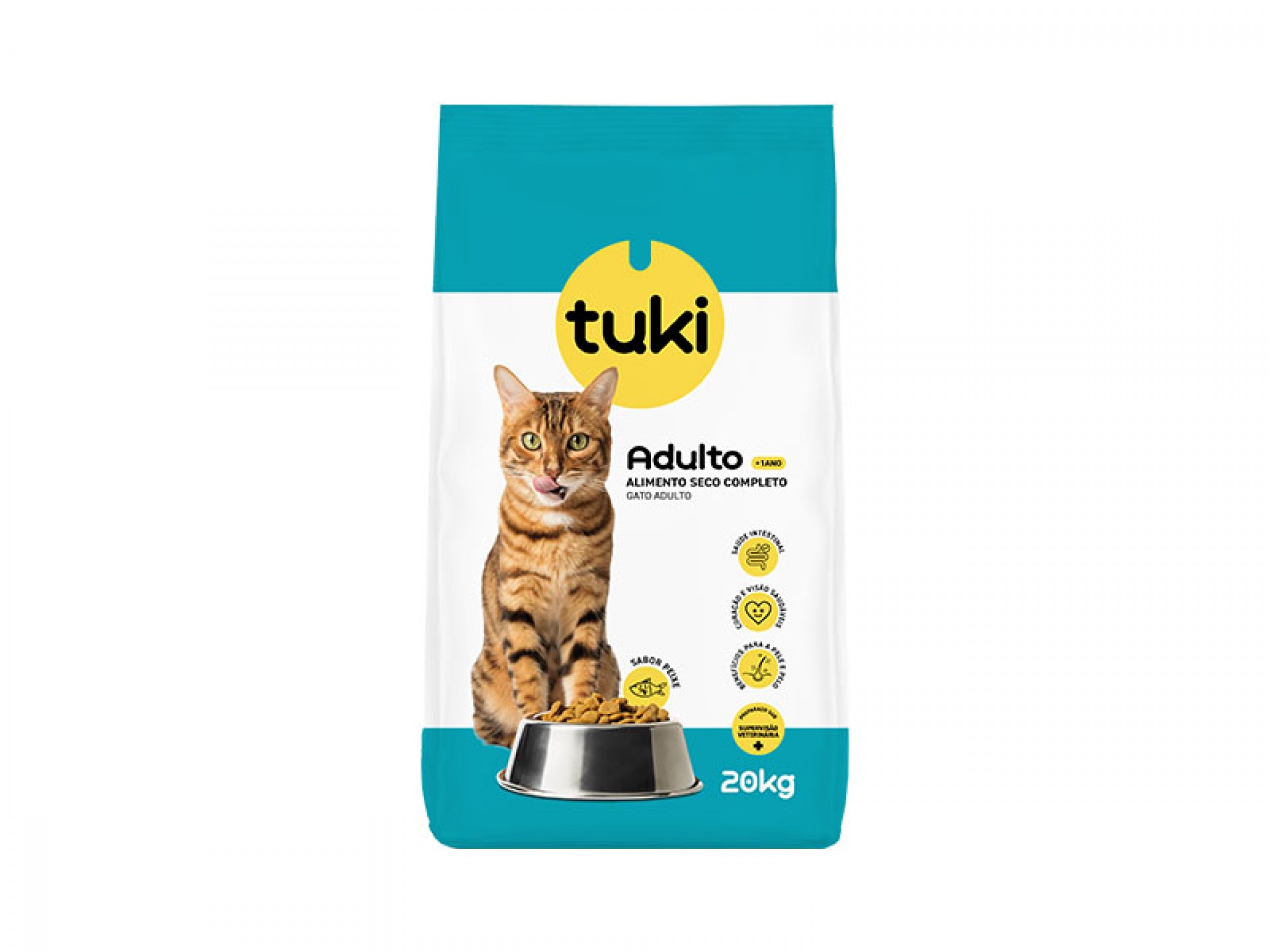 Alimento Seco Para Gato Peixe 20 KG TUKI
