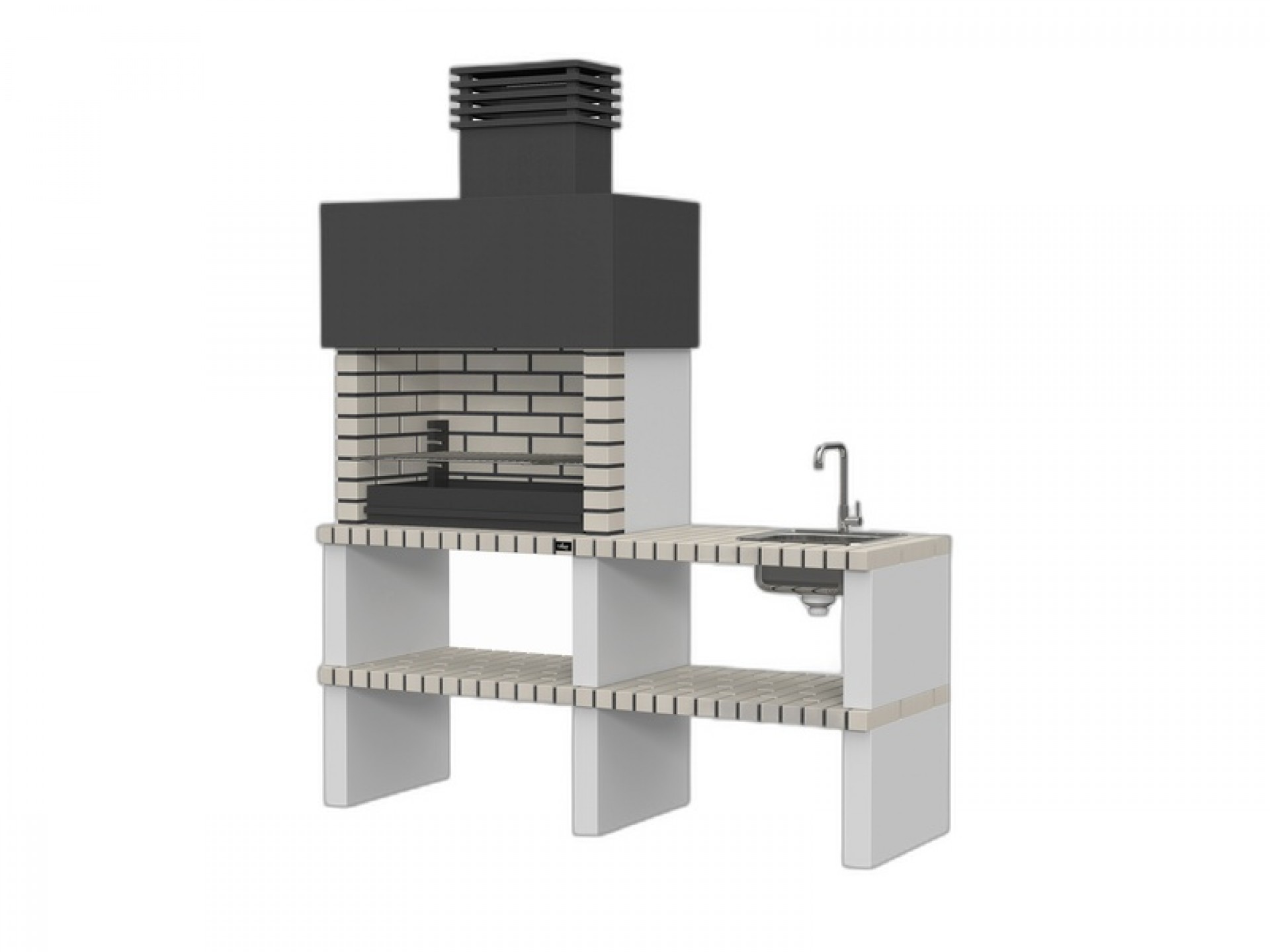 Churrasqueira Troia + Bancada + Lava Louça + Torne