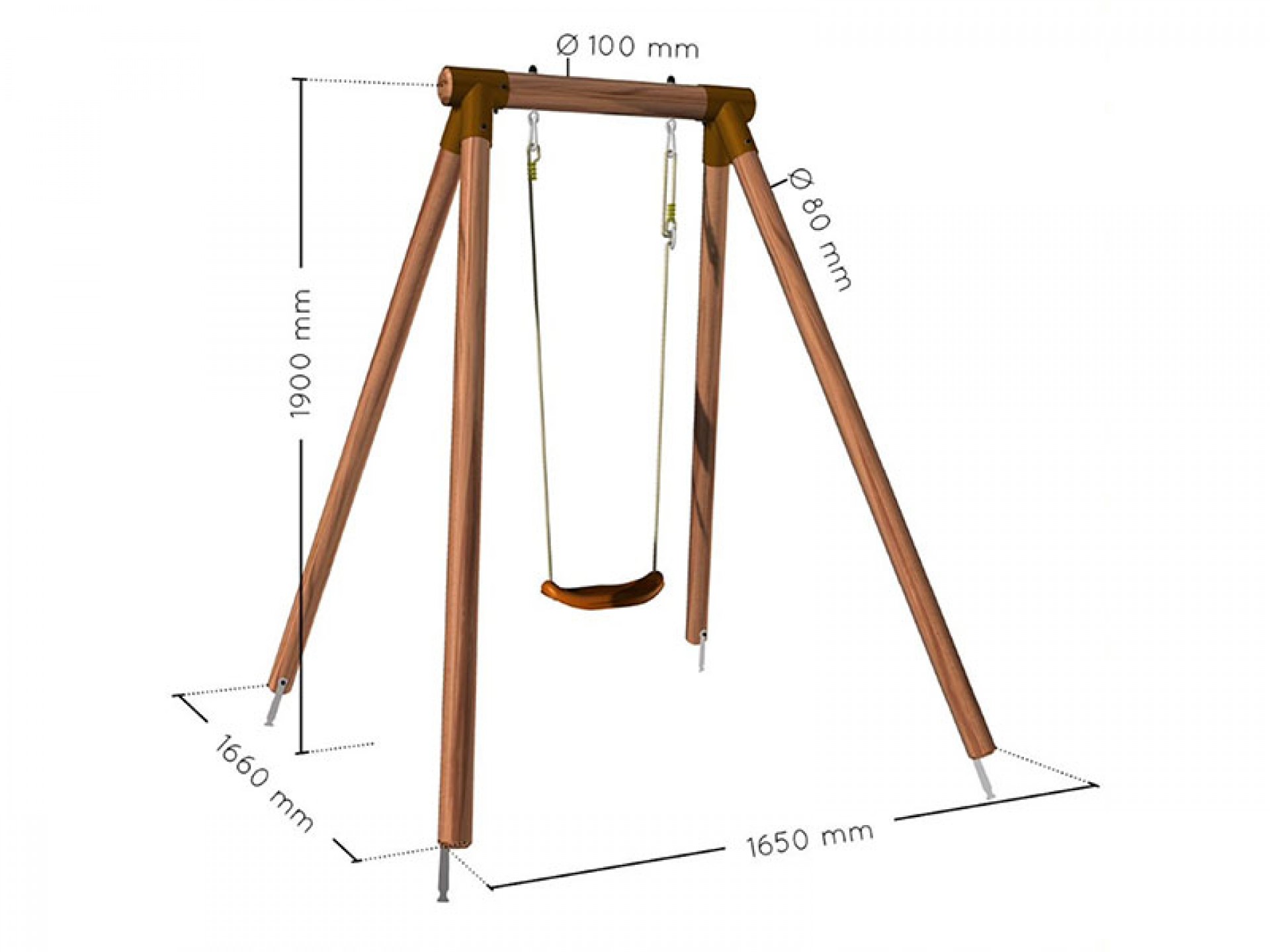 Baloiço Madeira Hanna 1 Criança 165 CM SOULET