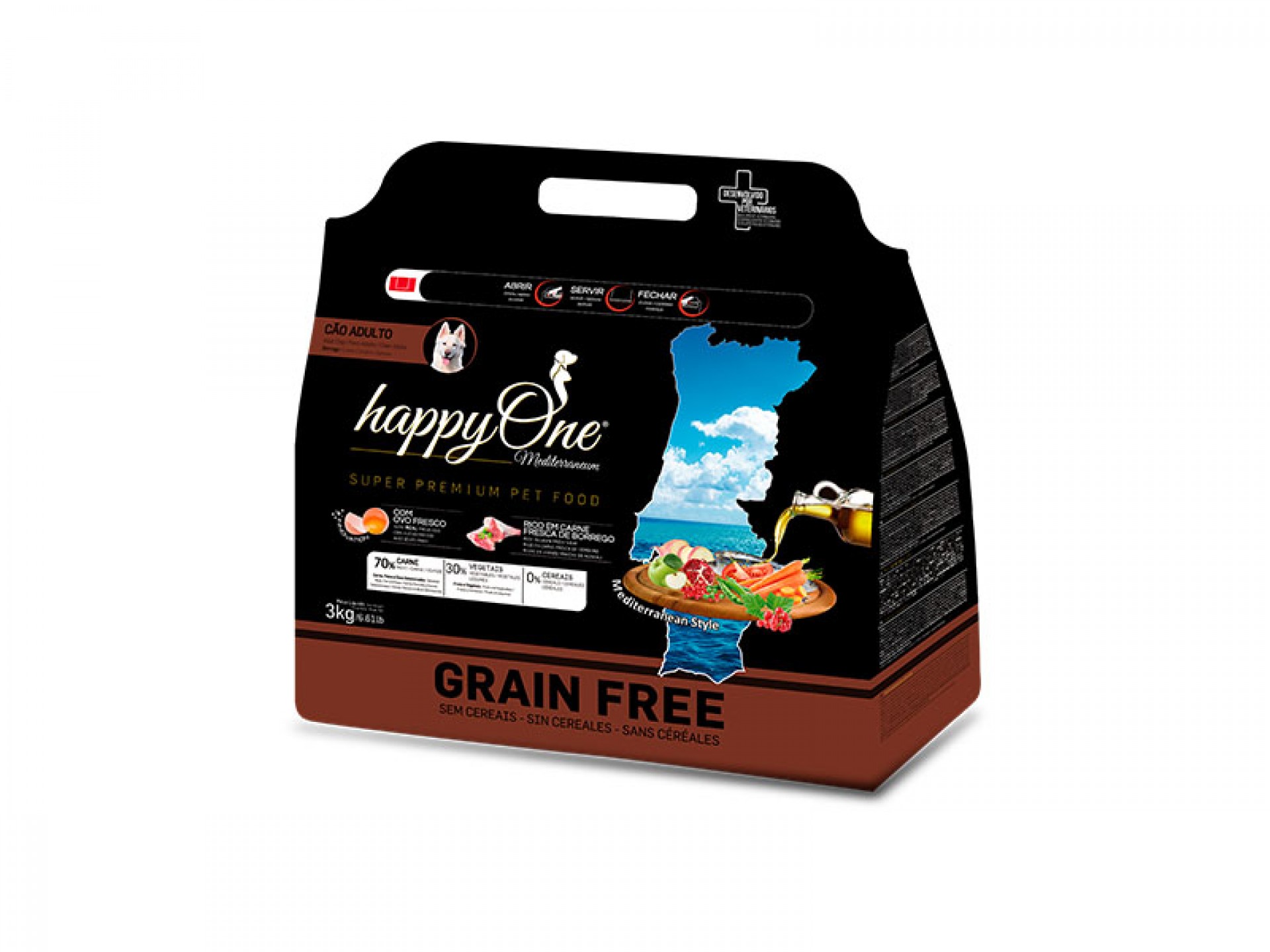 Alim Seco Cão Borrego 3 KG HAPPYONE MEDITERRANEUM