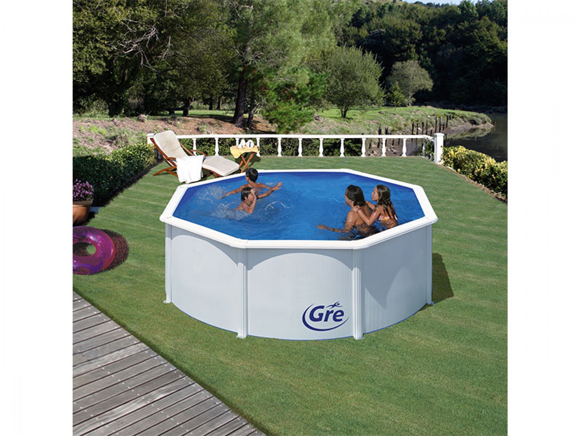 Piscina De Aço Redonda 300X120CM Com Filtro AQUALO