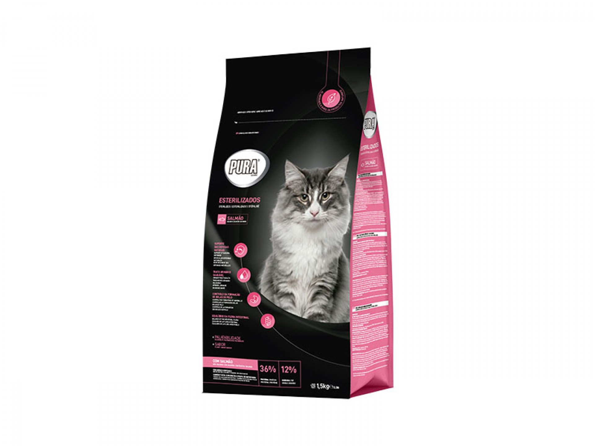 Alimento Seco Gato Esterilizado Salmão 1,5 KG PURA SPECIAL