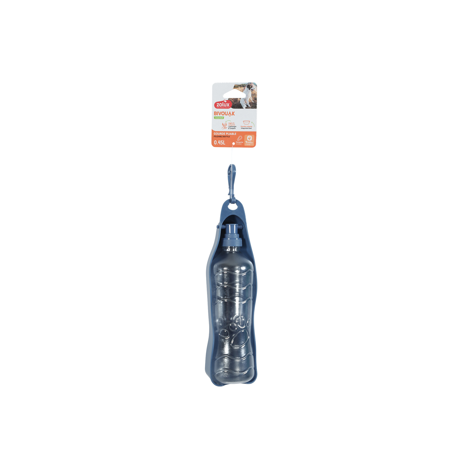 Garrafa Dobravel 450ML Azul BIVOUK