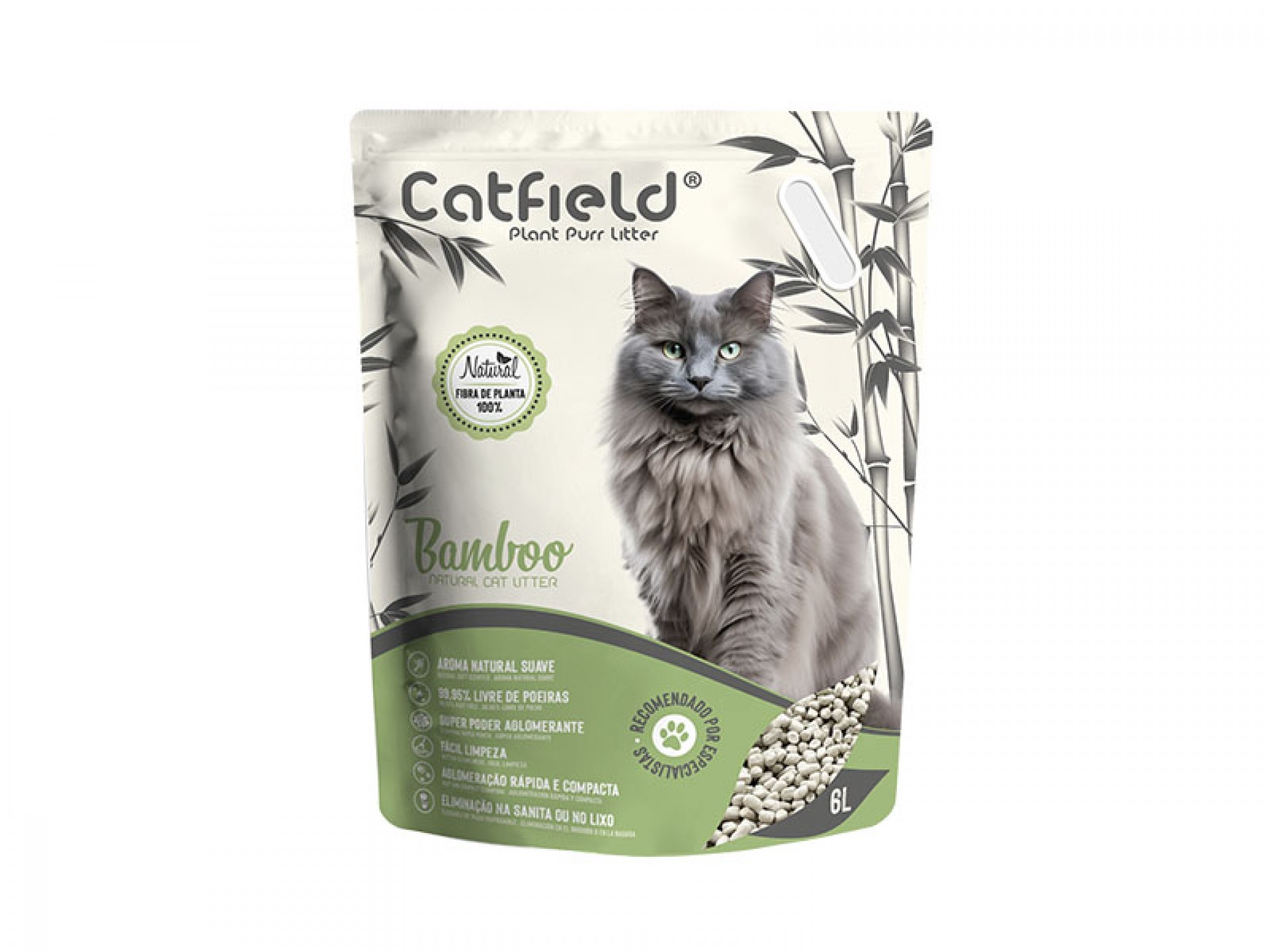 Absorvente Para Wc Gato Natural Bamboo 6L CATFIELD