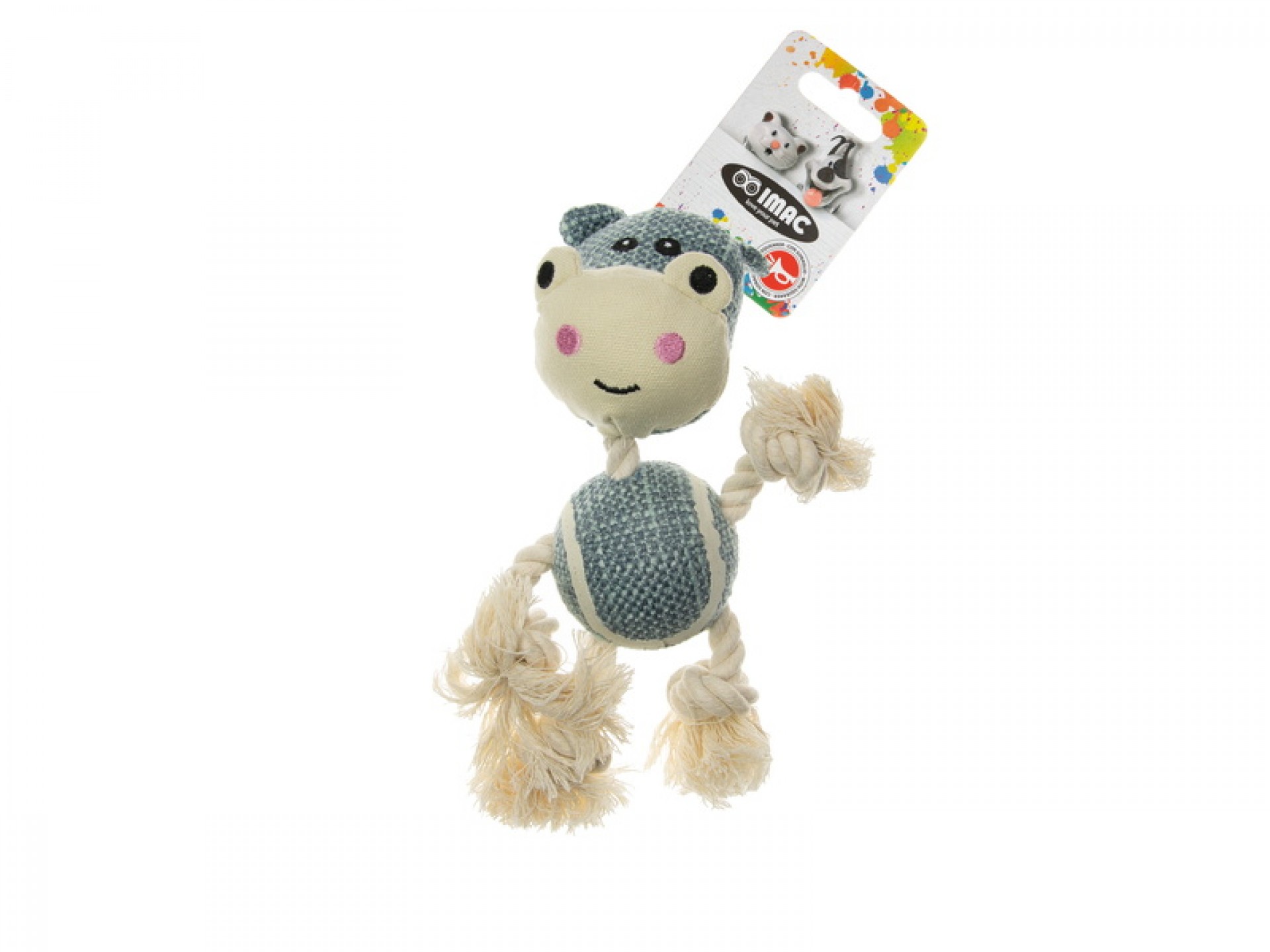 BRINQUEDO PARA CÃO CORDA COM BOLA HIPO 25 CM