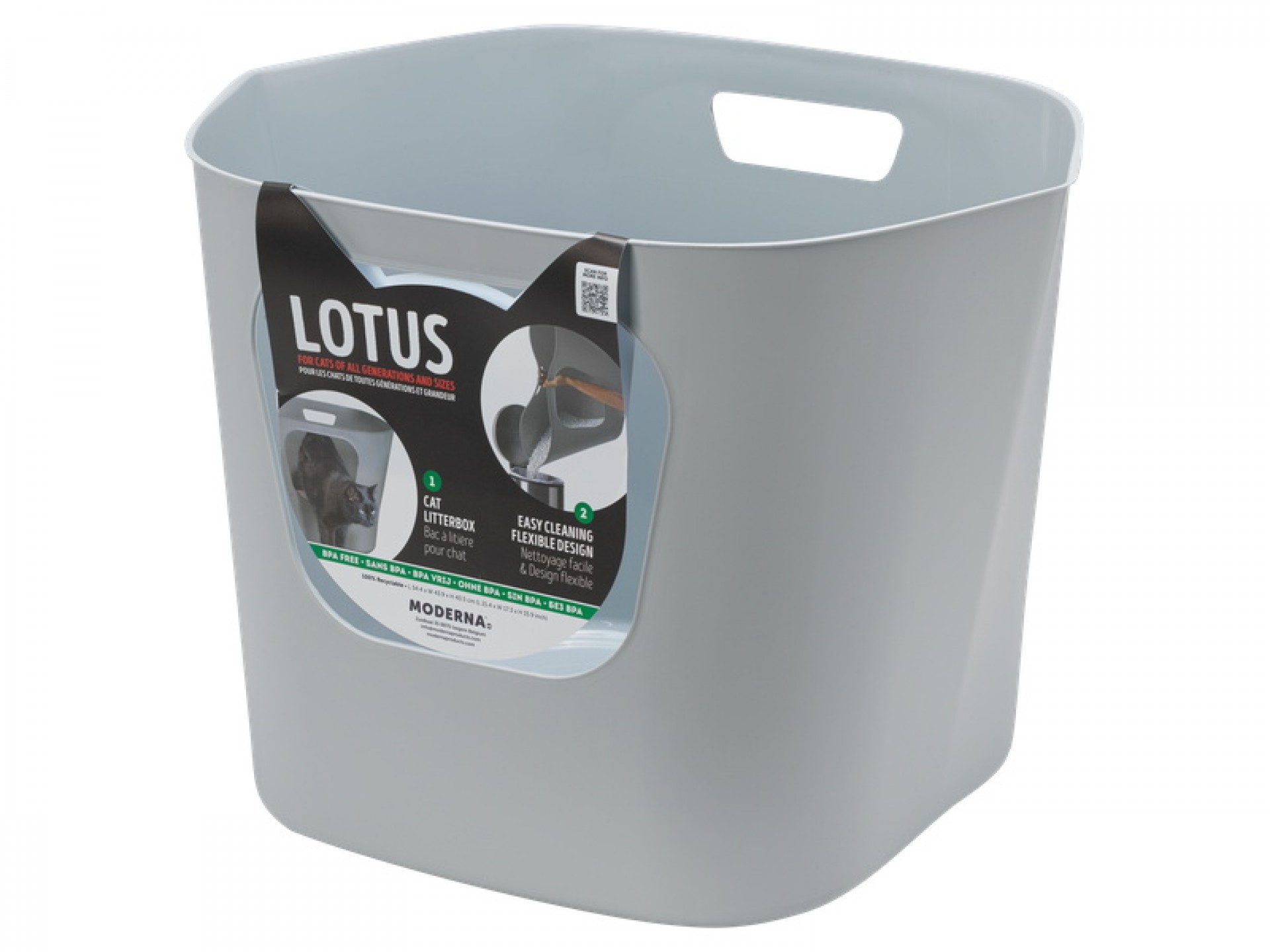 Wc Gato Caixa Areia Lotus Cinza MODERNA