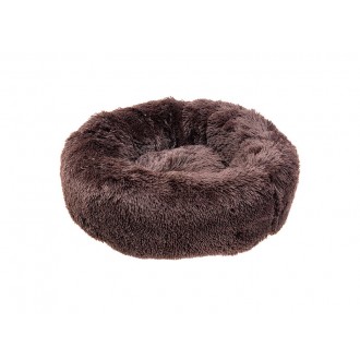 Cama Redonda Fofa Com Pelo Cuddly Castanho 60CM FERPLAST
