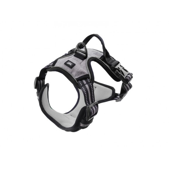 Peitoral Para C�o Com Pega E Argola Frontal Cinza M FERPLAST