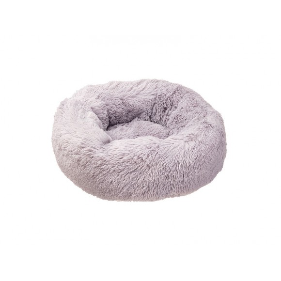 Cama Redonda Fofa Com Pelo Cuddly Cinza 60CM FERPLAST