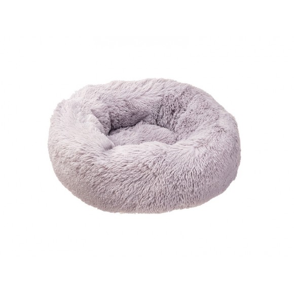 Cama Redonda Fofa Com Pelo Cuddly Cinza 60CM FERPLAST