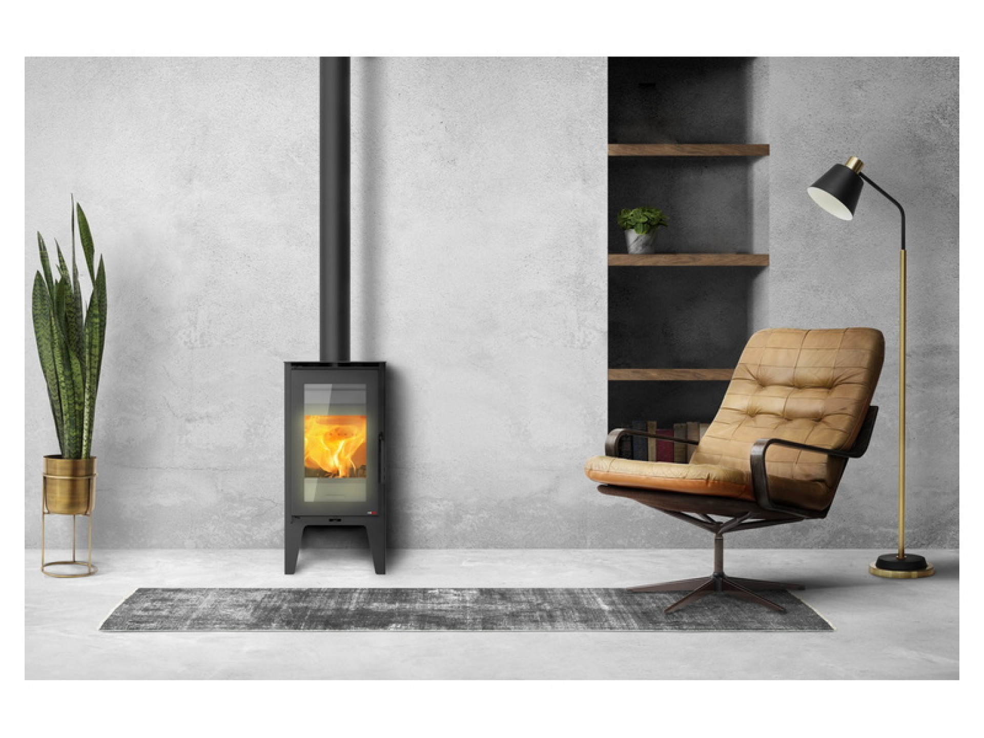 Salamandra Lenha Alva Eco Red Pod