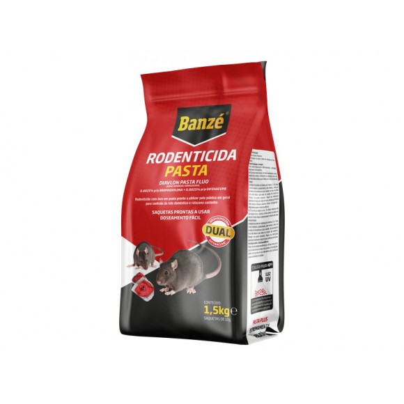 RATICIDA PASTA BROMADIOLONA + DIFENACUME FLUO 1,5 KG BANZ�
