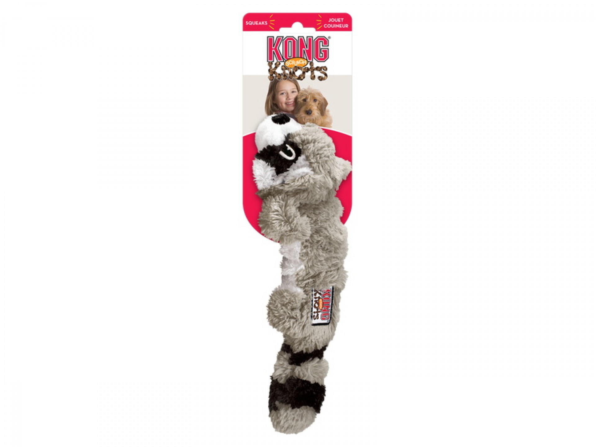 Brinquedo Para Cão Scrunch Guaxinim Nós S/M KONG