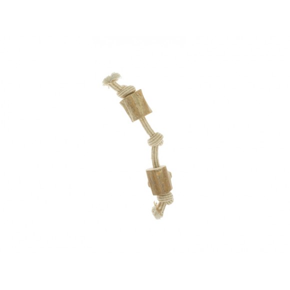 Brinquedo Para C�o Corda Com Madeira Caf� M 35Cm