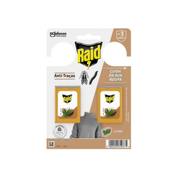Anti-Traças Gel Aroma Cedro – 2 Unidades RAID Anti-Traças Gel Aroma Cedro – 2 Unidades RAID