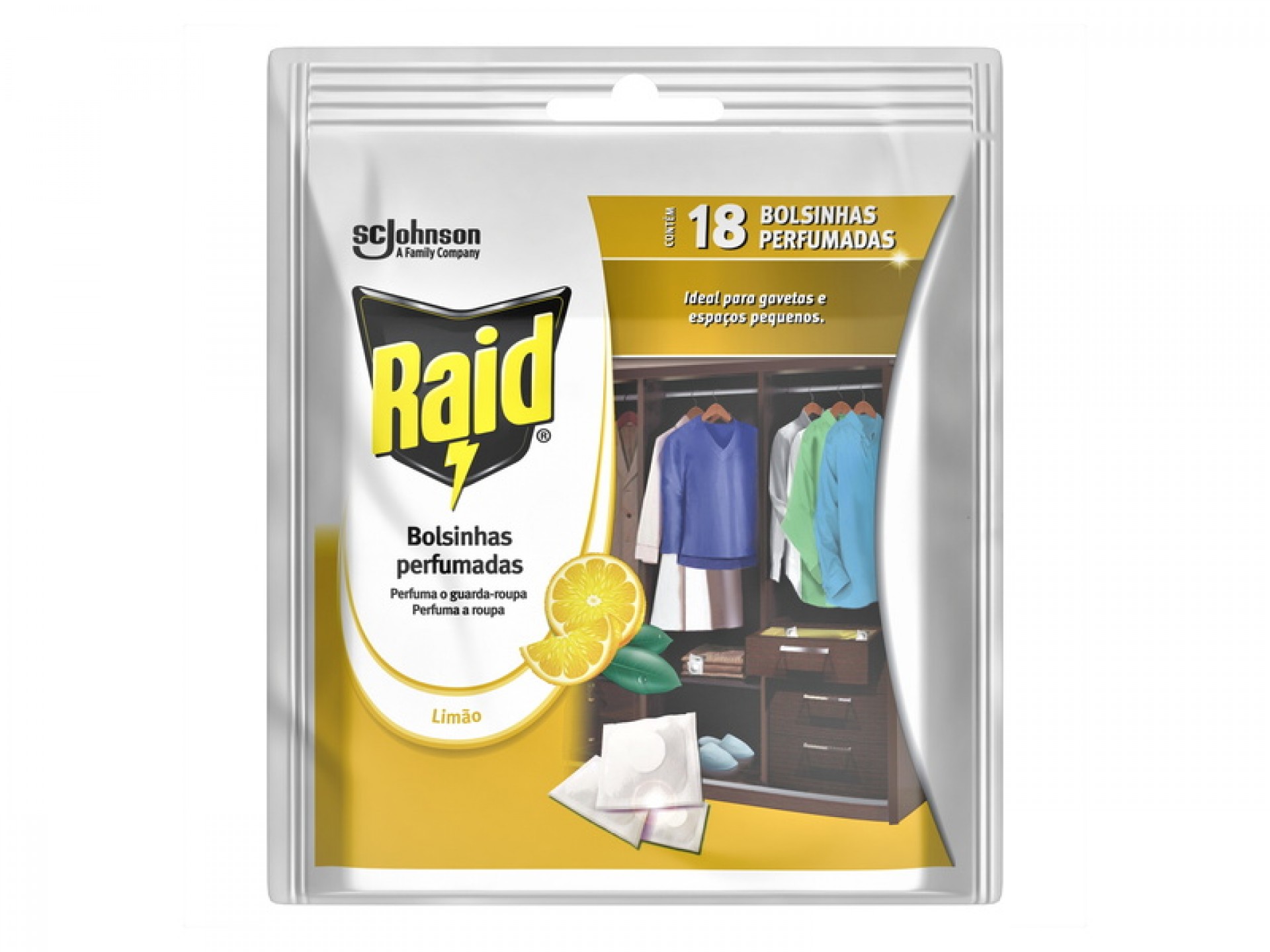 Bolsinhas Perfumadas Limão – 18 Unidades RAID