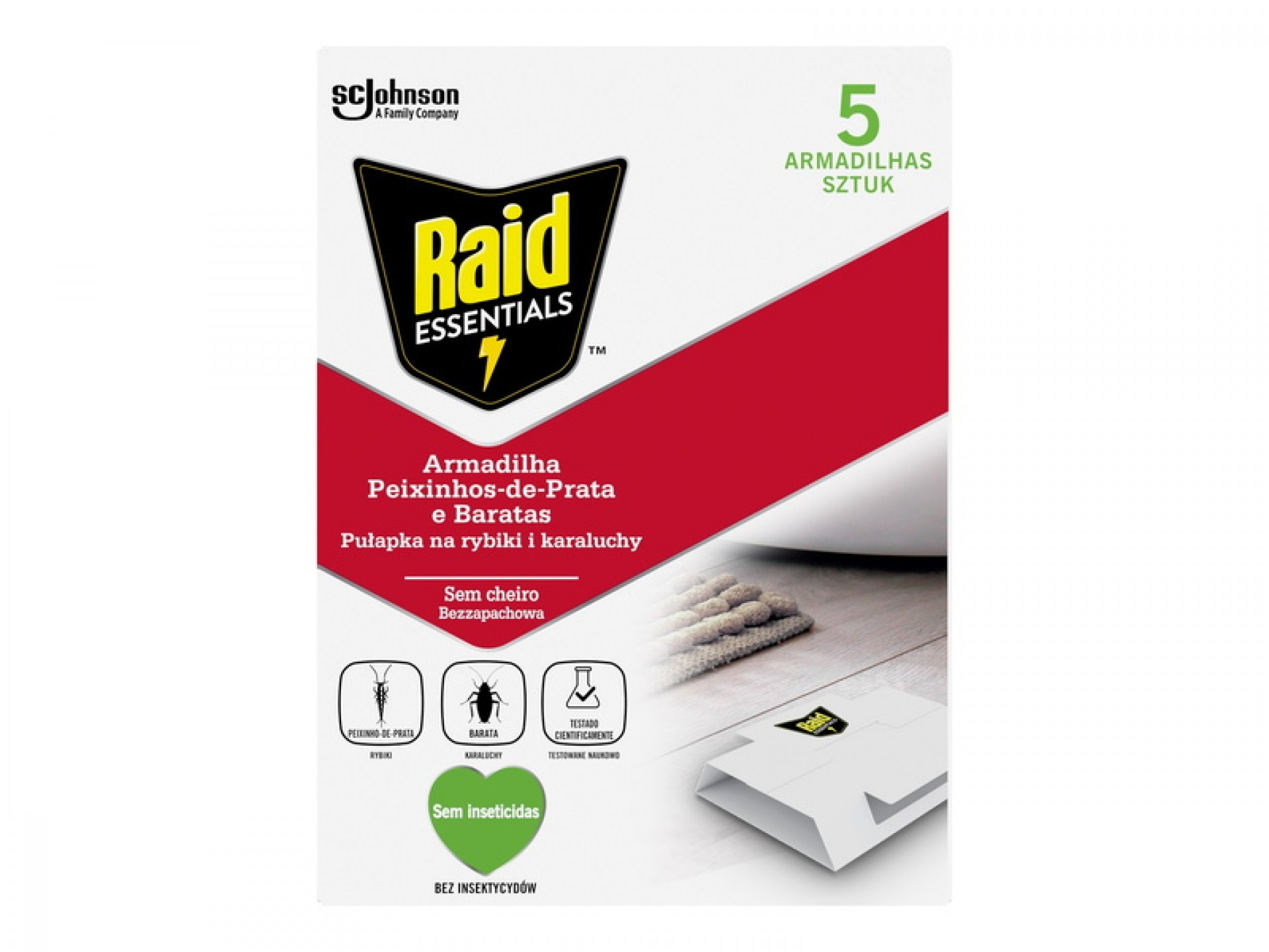Armadilhas Para Baratas Essentials – Pack 5 Unidades RAID