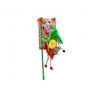 BRINQUEDO CANA PARA GATO COM 3 BONECOS NATAL�CIOS