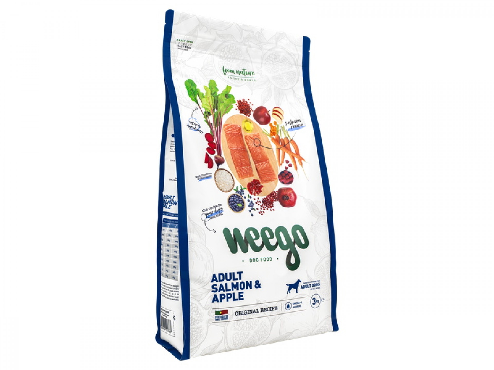 Alimento Seco Para Cão Salmão E Maçã 3 KG WEEGO