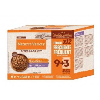 ALIMENTO GATO PEDA�OS MOLHO  FRANGO E PER� 12X85 G