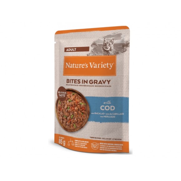 ALIMENTO PARA GATO PEDA�OS EM MOLHO BACALHAU 85 G