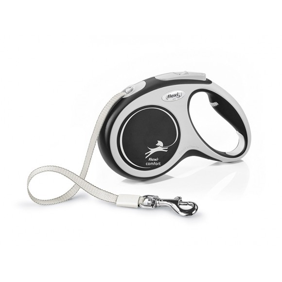 Trela Para C�o Extens�vel Comfort Preta 5M M FLEXI