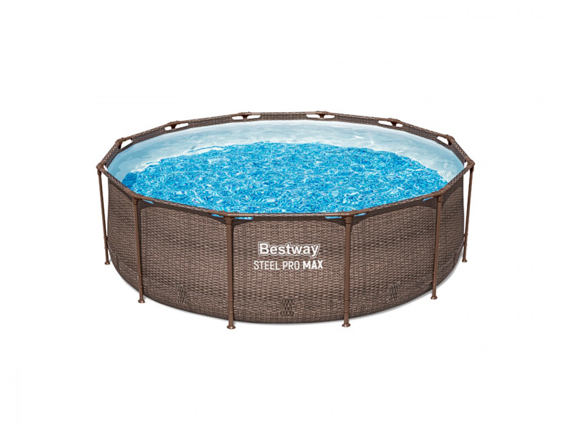Conj Piscina Redonda Steel Pro Max Cinzenta 366X76CM Bestway
