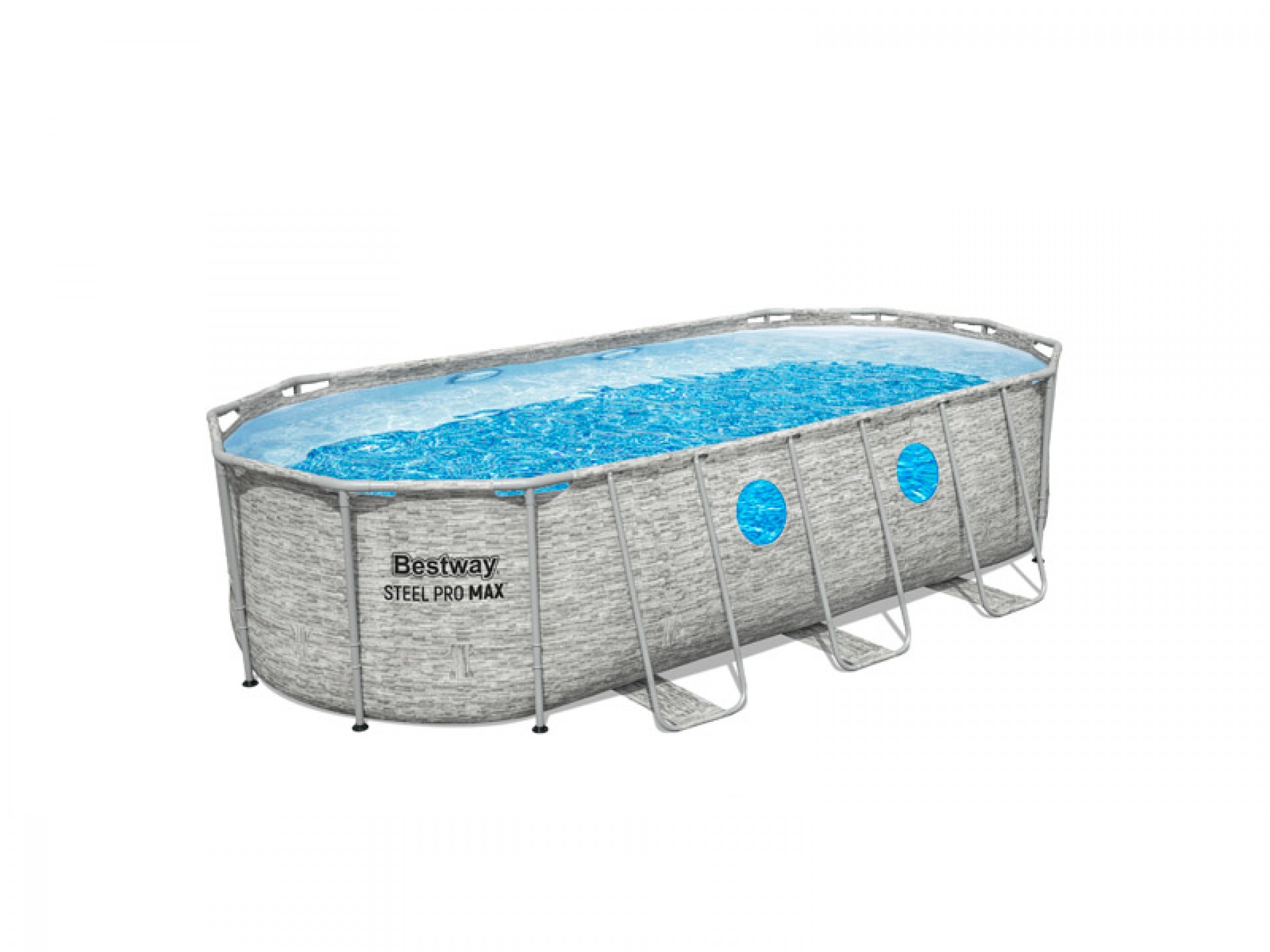 CJ Piscina Oval Steel Pro Max Cinzenta 549X274X122CM Bestway