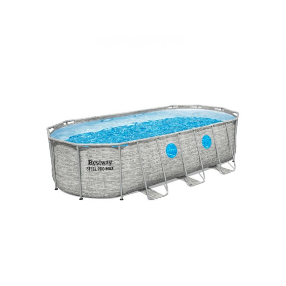 CJ Piscina Oval Steel Pro Max Cinzenta 549X274X122CM Bestway CJ Piscina Oval Steel Pro Max Cinzenta 549X274X122CM Bestway