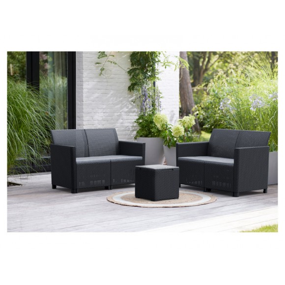 Conjunto Marie Lounge 4 Pessoas Preto KETTER
