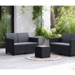 Conjunto Marie Lounge 4 Pessoas Preto KETTER