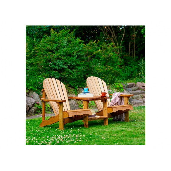 Cadeira De Jardim De Madeira ADIRONDACK 172X95X92CM 2Pessoas