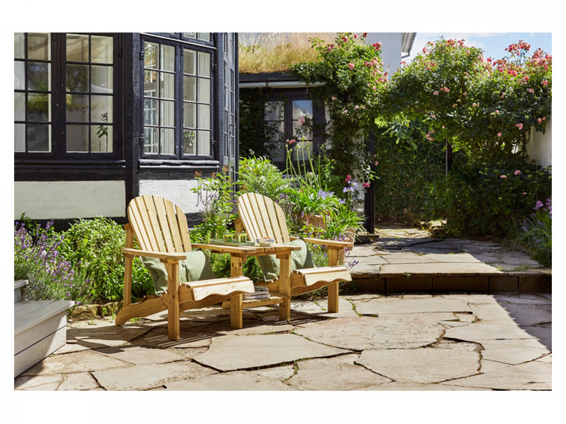 Cadeira De Jardim De Madeira ADIRONDACK 172X95X92CM 2Pessoas