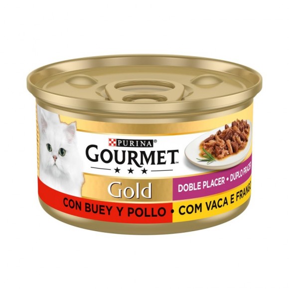 Alimento H�mido Gato Vaca Frango 85 G GOURMET GOLD