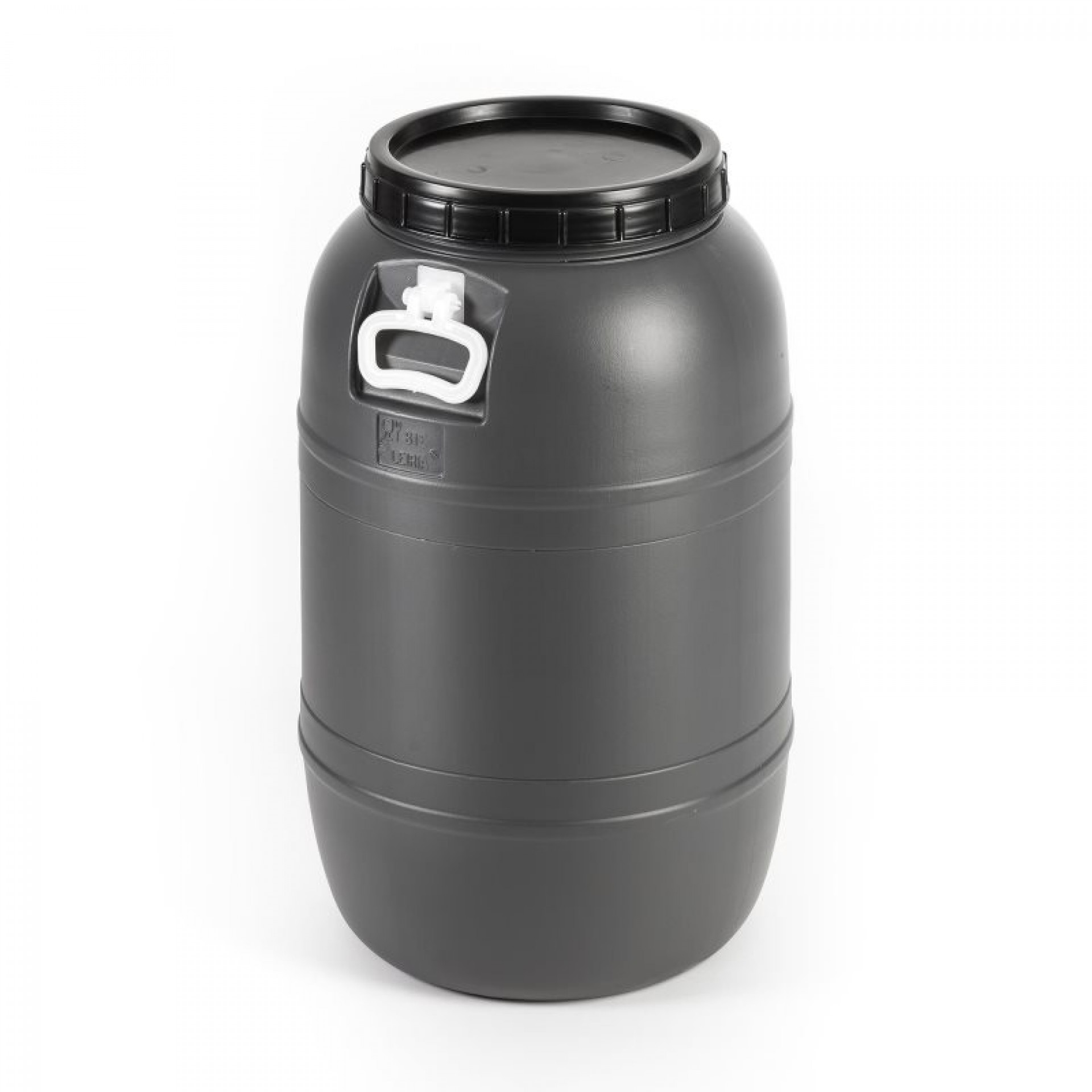 Barrica Cinza Tampa De Rosca Com Asa 65 L