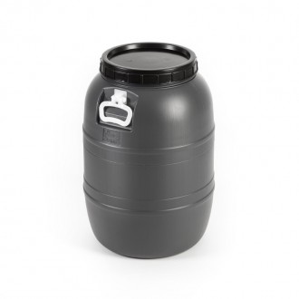 Barrica Cinza Tampa De Rosca Com Asa 55 L
