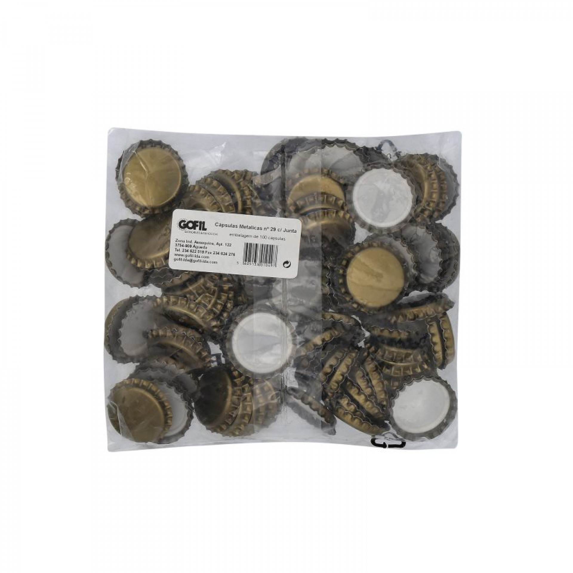CÁPSULA COROADA DE METAL 29 MM COM JUNTA 100 UN
