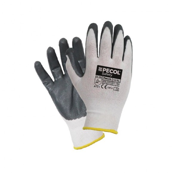 Luva Nitril com Punho malha cinza T10 Luva Nitril com Punho malha cinza T10