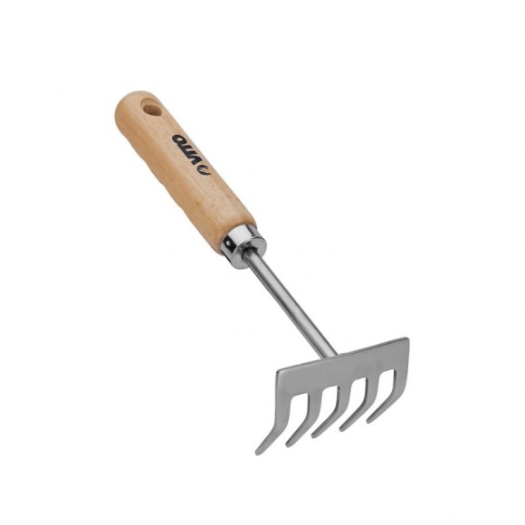 Ancinho 5 Dentes Cabo Curto Inox VITO