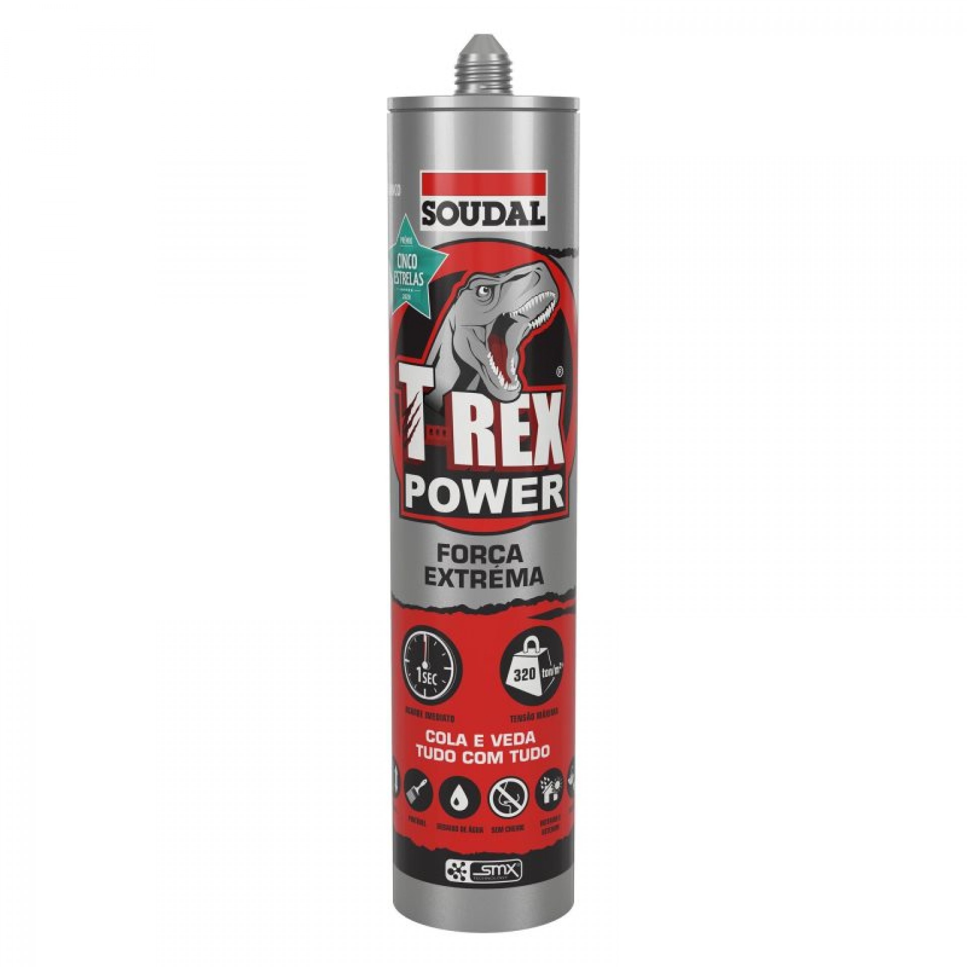 Silicone Cola Forte Power Preta SOUDAL 290ML