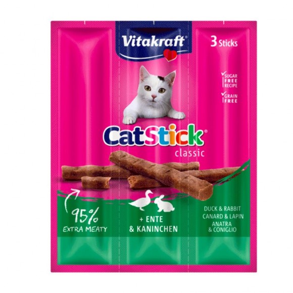 Snack Para Gato Mini Pato E Coelho 3 UN VITAKRAFT Snack Para Gato Mini Pato E Coelho 3 UN VITAKRAFT