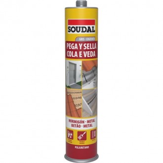 Silicone Cola e Veda Pu Cinza SOUDAL 310ML